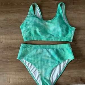 Mint Green Textured Bikini Set